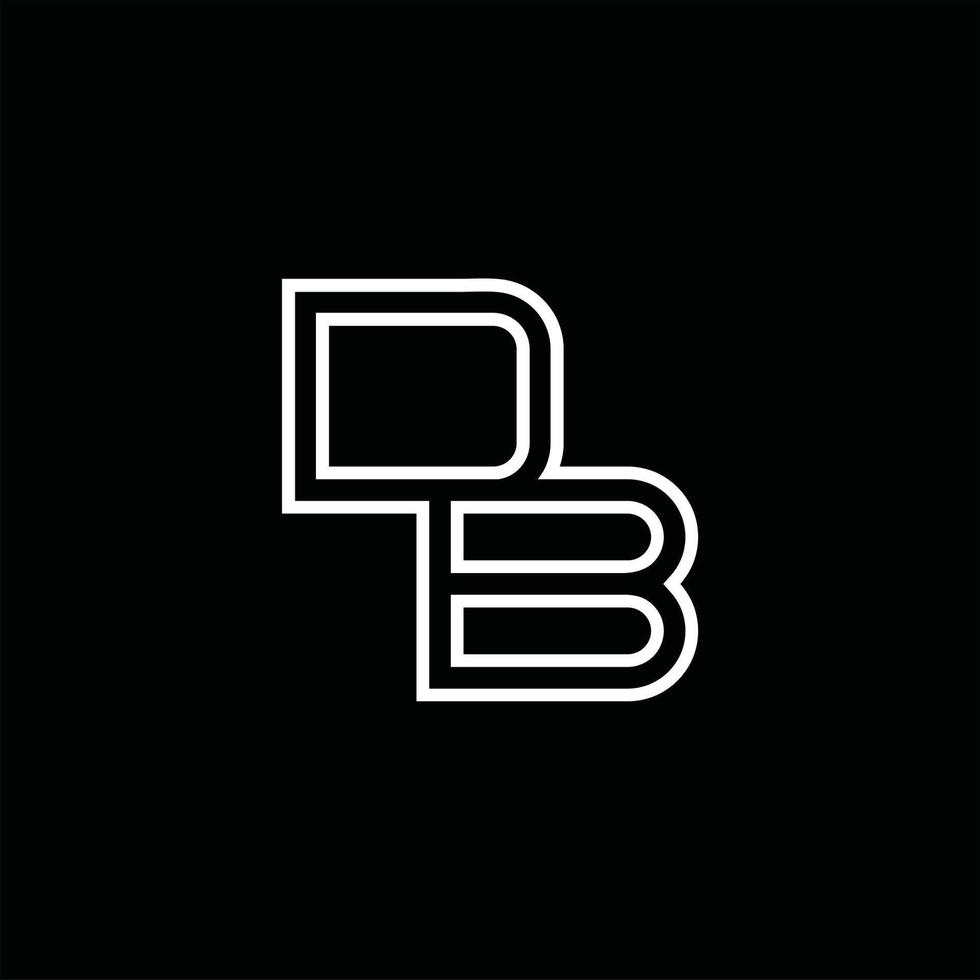 monogramme de logo db avec modèle de conception de style de ligne vecteur