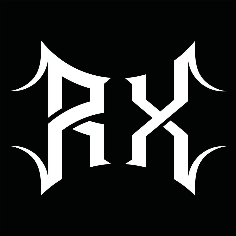 monogramme de logo rx avec modèle de conception de forme abstraite vecteur