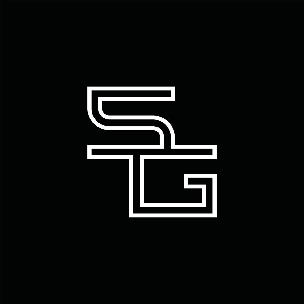 monogramme de logo sg avec modèle de conception de style de ligne vecteur