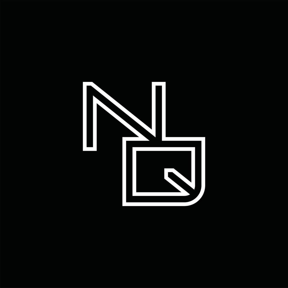 monogramme de logo nq avec modèle de conception de style de ligne vecteur