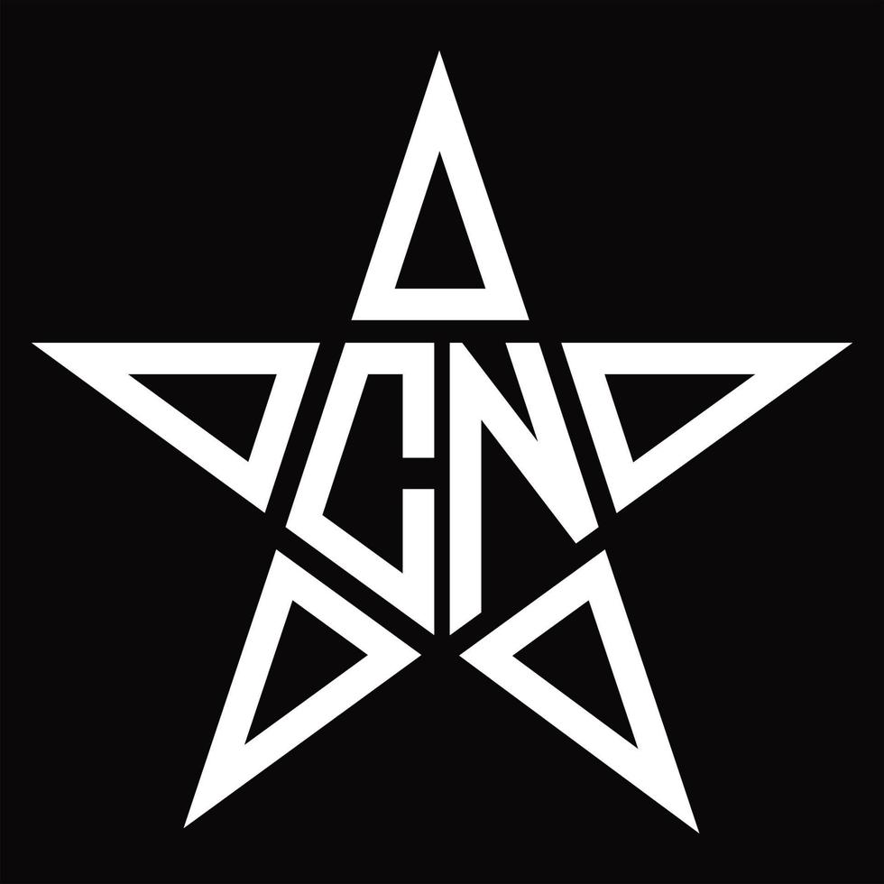 monogramme du logo cn avec modèle de conception en forme d'étoile vecteur