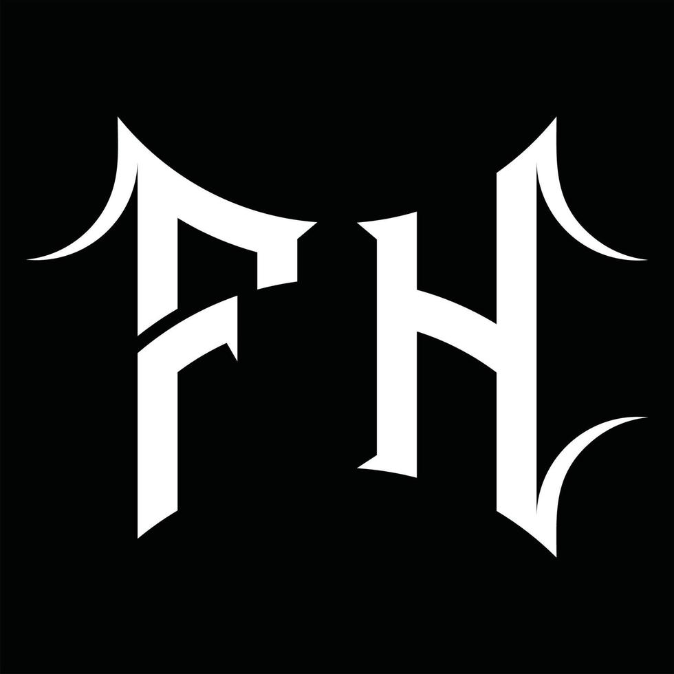 monogramme du logo fh avec modèle de conception de forme abstraite vecteur