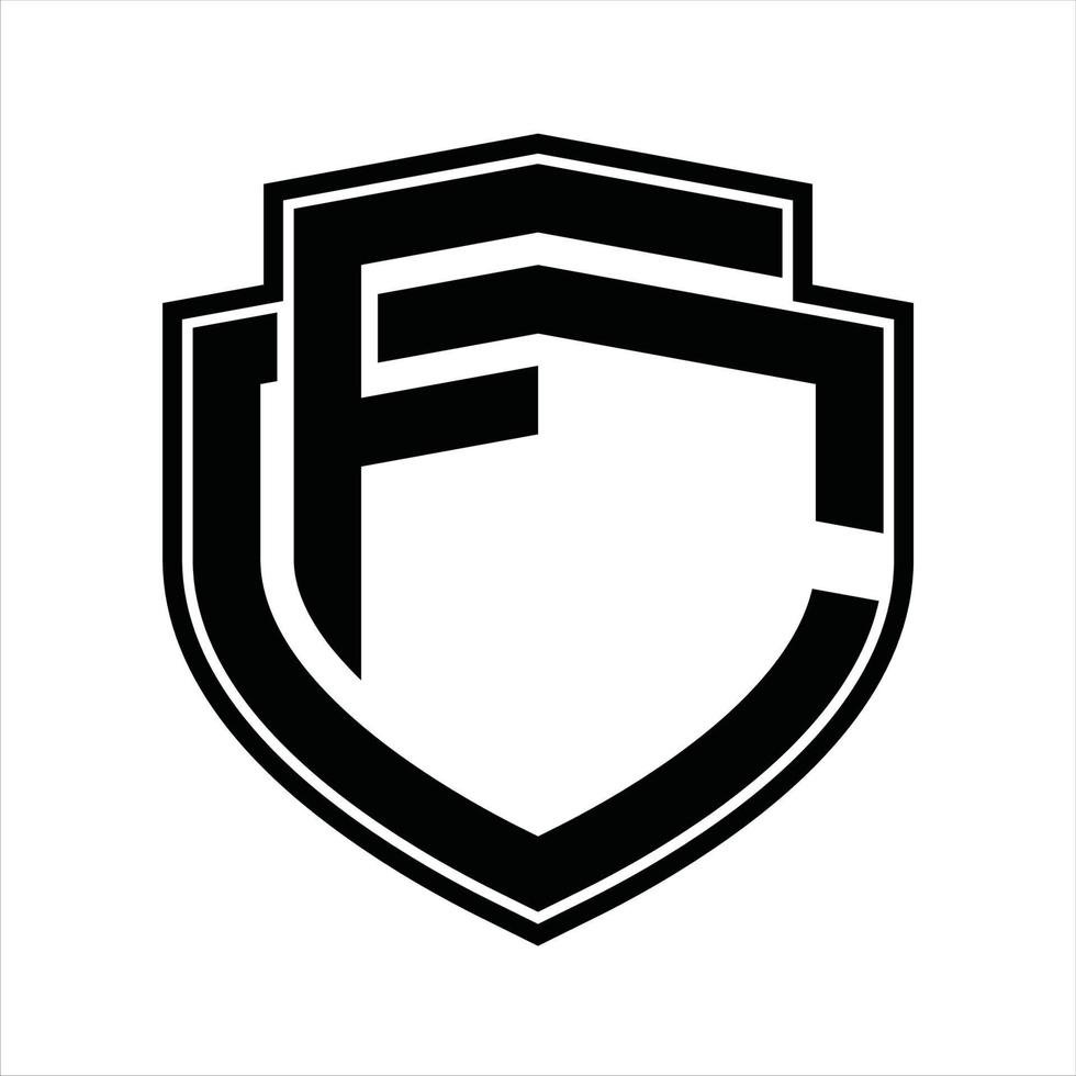 modèle de conception vintage monogramme logo fc vecteur