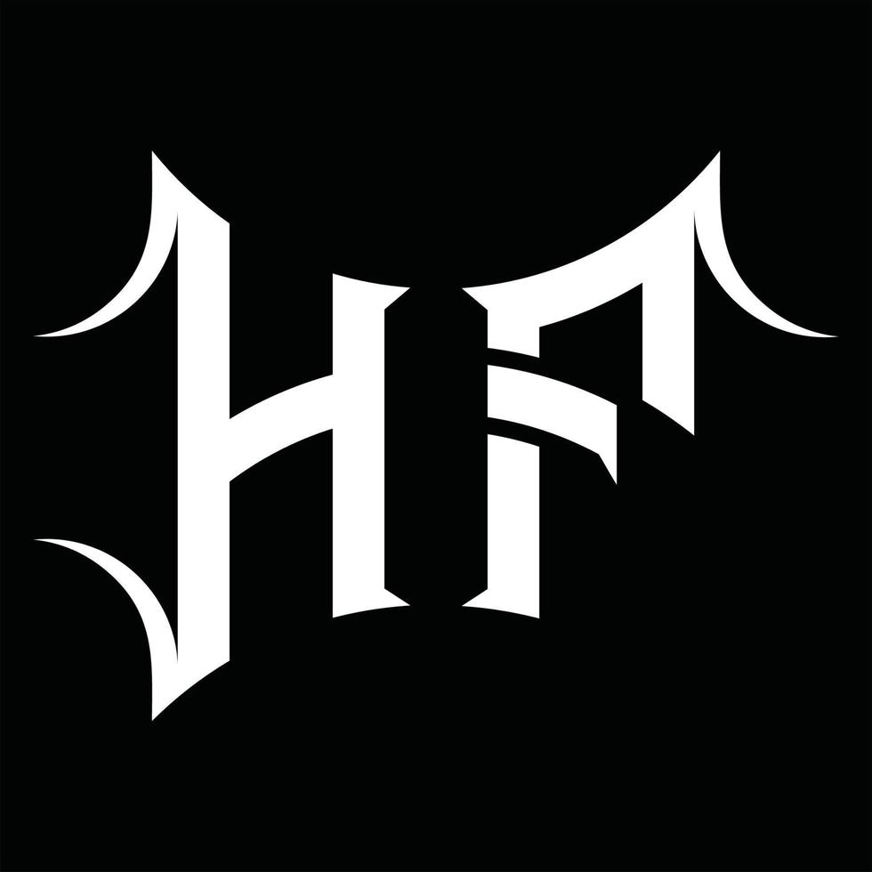 monogramme de logo hf avec modèle de conception de forme abstraite vecteur