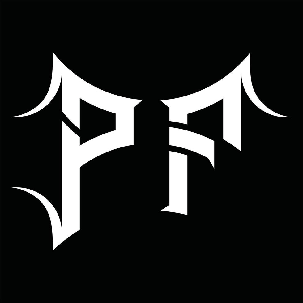 monogramme de logo pf avec modèle de conception de forme abstraite vecteur