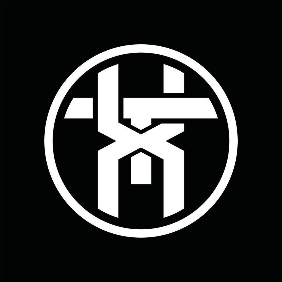 modèle de conception de monogramme logo xt vecteur