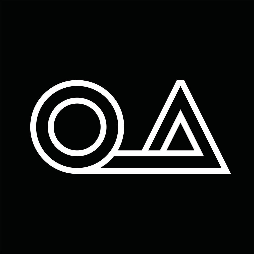 monogramme du logo oa avec espace négatif de style de ligne vecteur