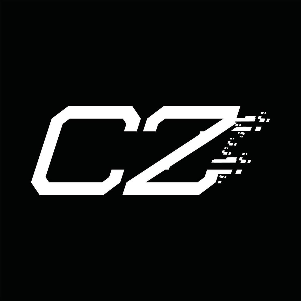 modèle de conception de technologie de vitesse abstraite monogramme logo cz vecteur