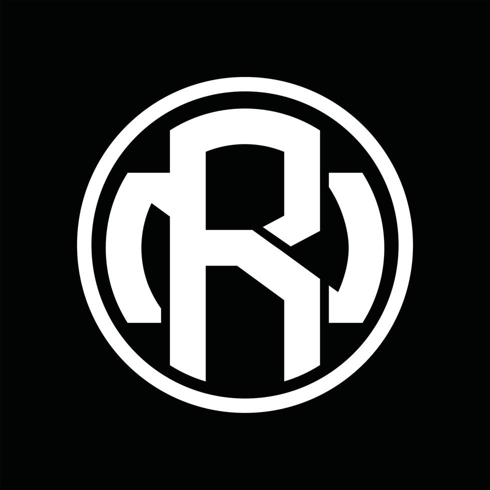 modèle de conception de monogramme logo rn vecteur
