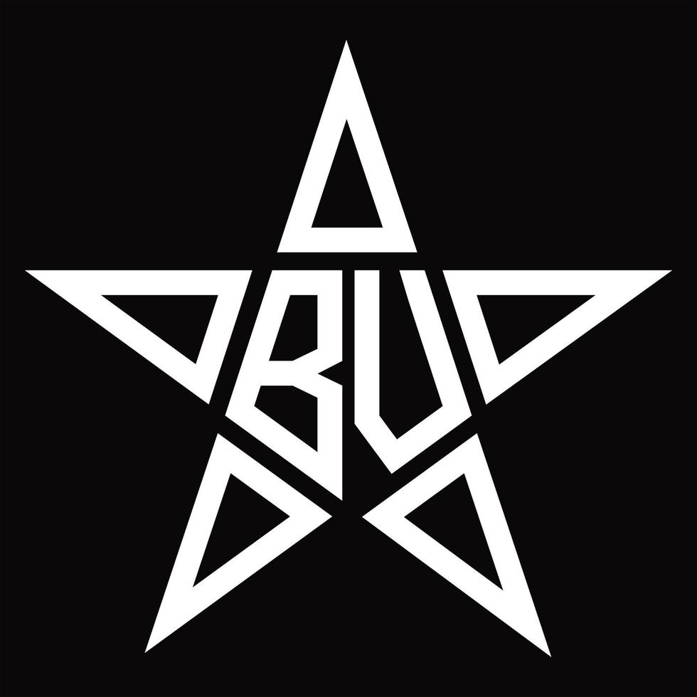 monogramme du logo bv avec modèle de conception en forme d'étoile vecteur