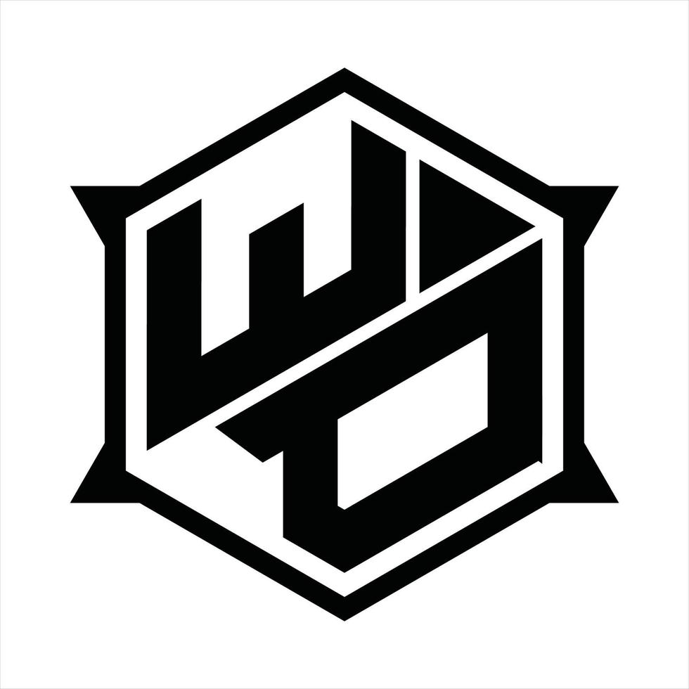 modèle de conception de monogramme logo wd vecteur