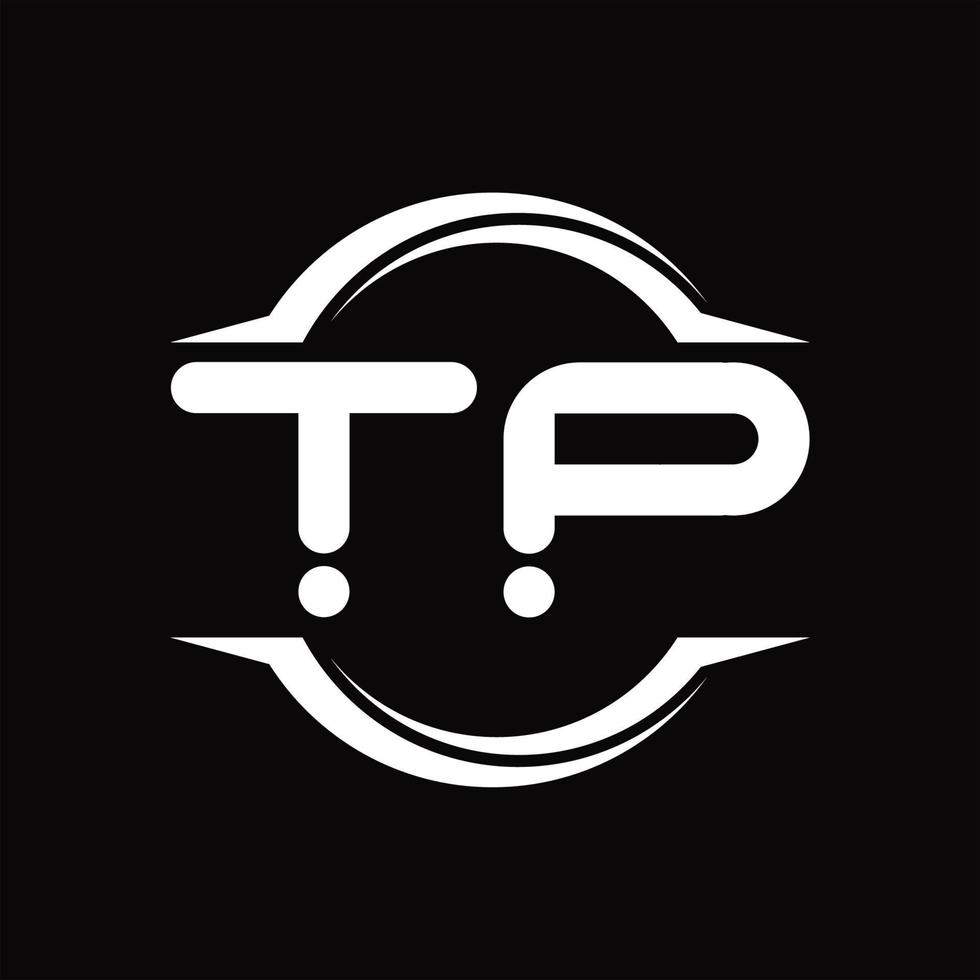 monogramme du logo tp avec modèle de conception de forme de tranche arrondie en cercle vecteur