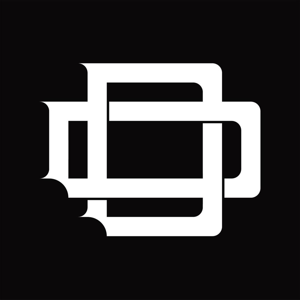 monogramme de logo dd avec modèle de conception de style lié superposé vintage vecteur