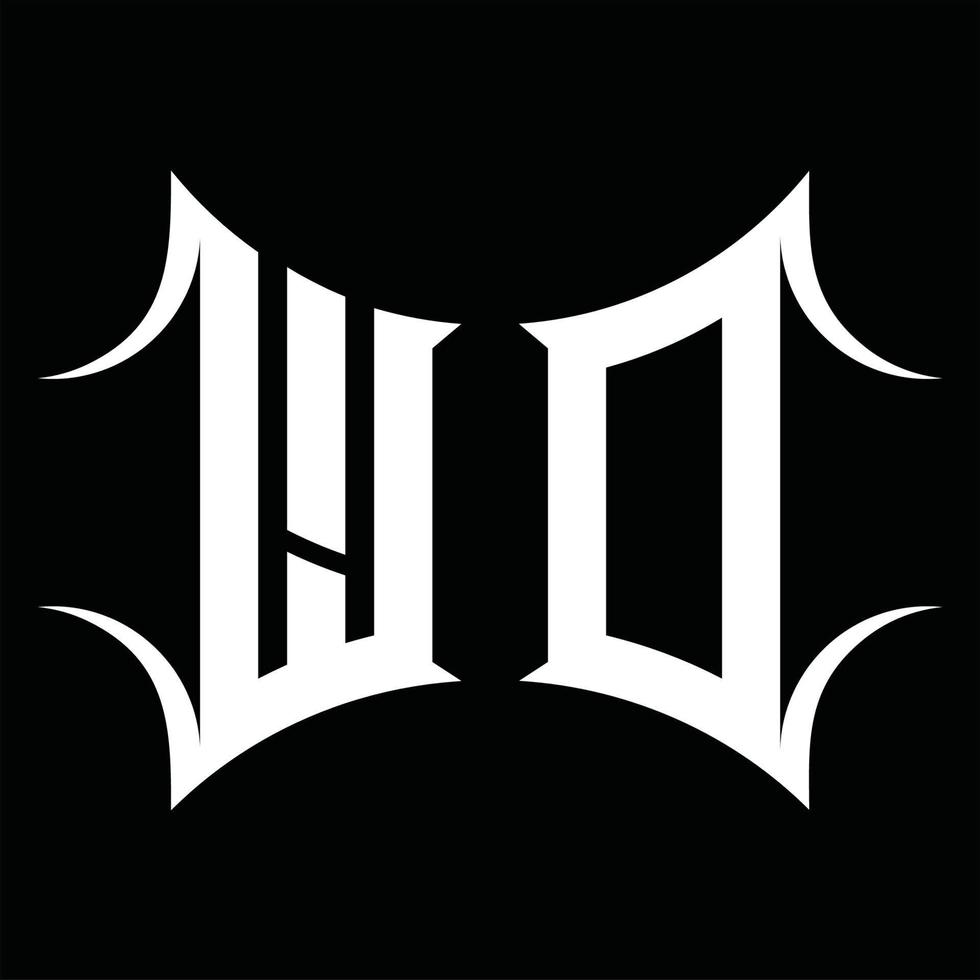 monogramme de logo wd avec modèle de conception de forme abstraite vecteur