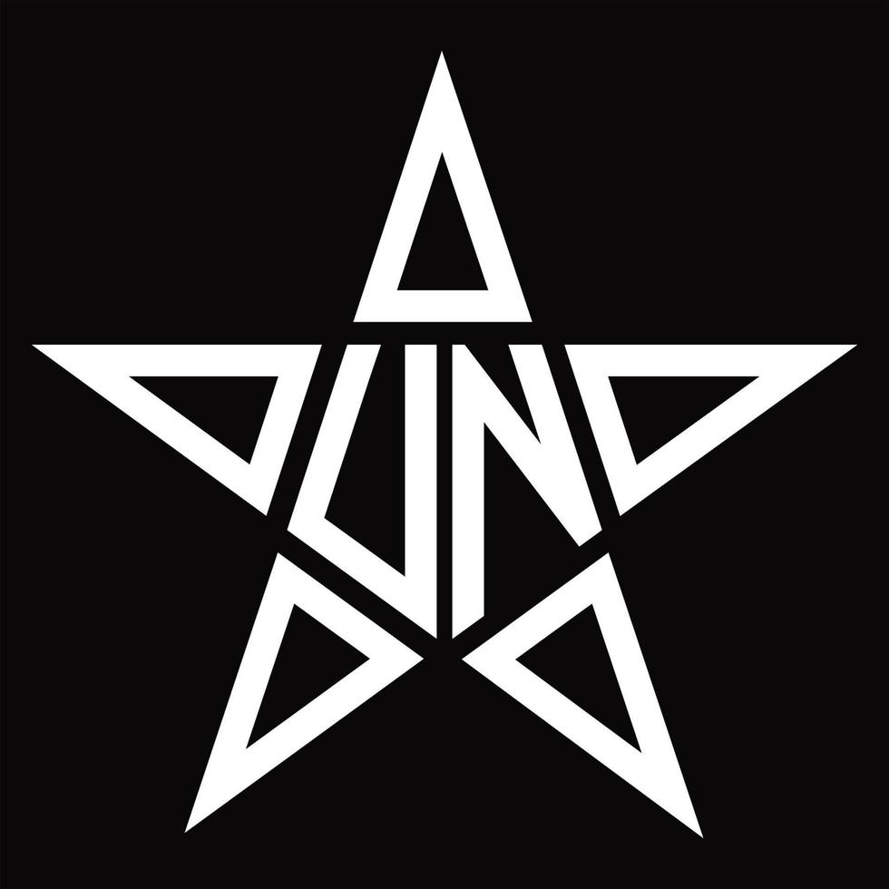 monogramme de logo onu avec modèle de conception en forme d'étoile vecteur
