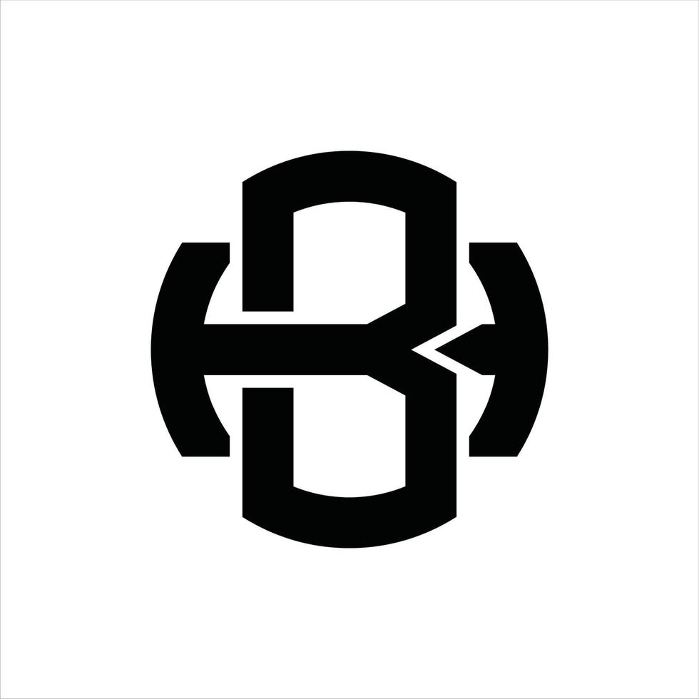 modèle de conception de monogramme logo bh vecteur