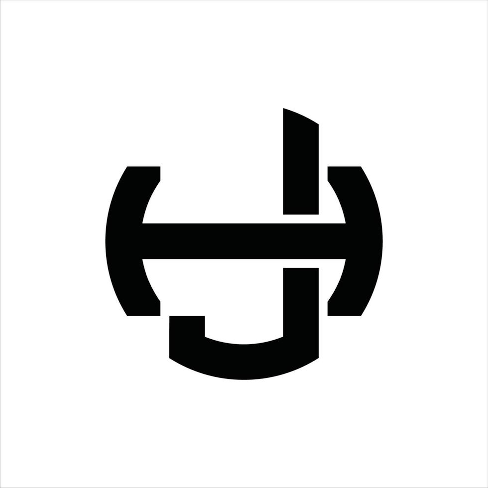 modèle de conception de monogramme logo jh vecteur