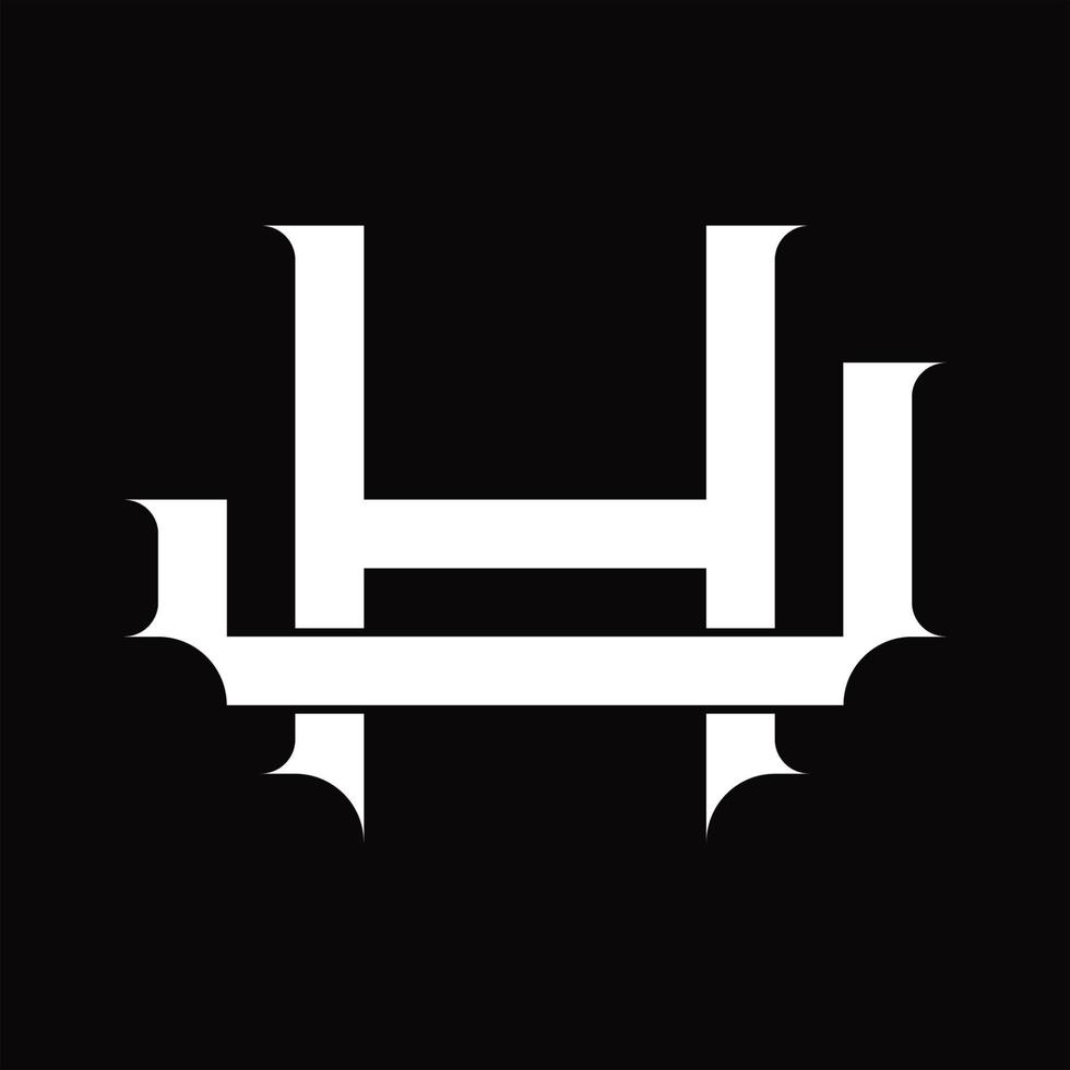 monogramme du logo jh avec modèle de conception de style lié superposé vintage vecteur