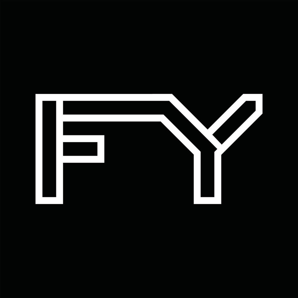 monogramme du logo fy avec espace négatif de style de ligne vecteur