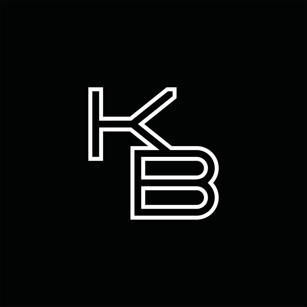 monogramme de logo kb avec modèle de conception de style de ligne vecteur
