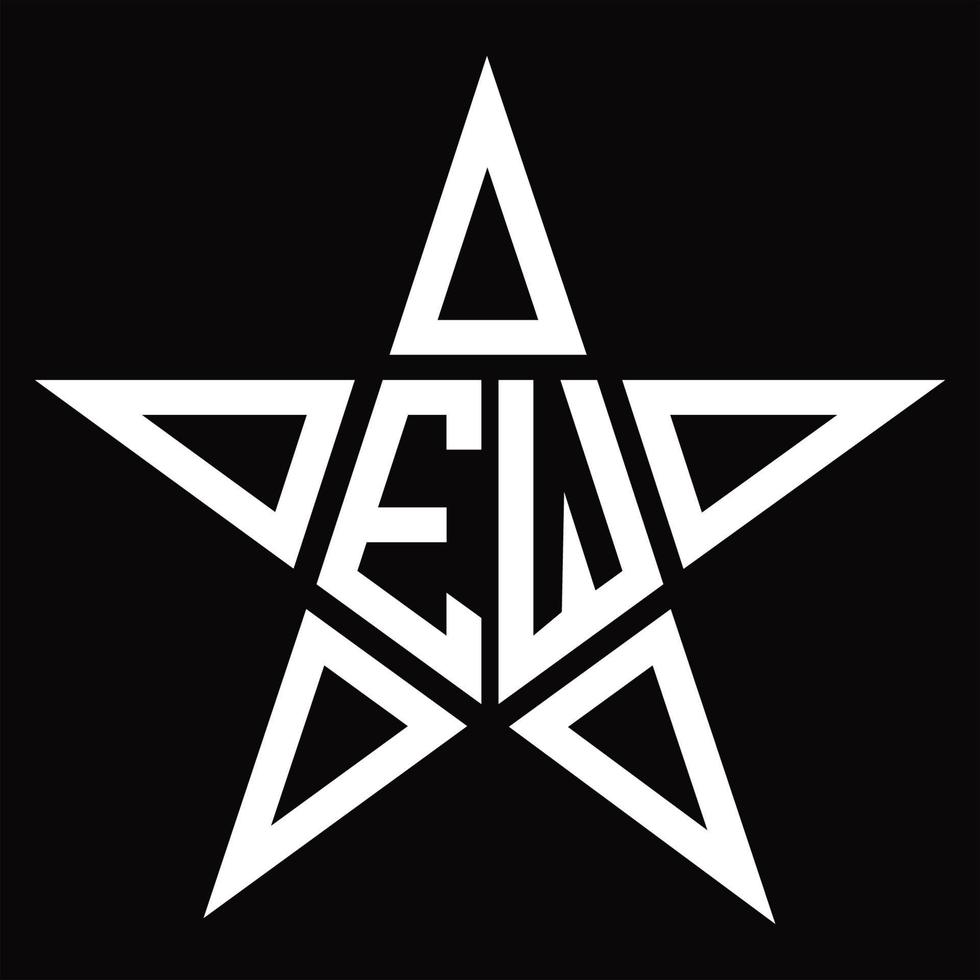 ew logo monogramme avec modèle de conception en forme d'étoile vecteur