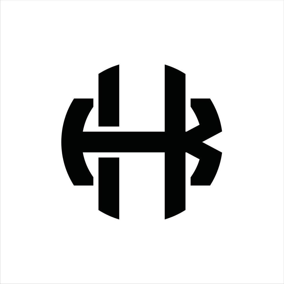 modèle de conception de monogramme logo hk vecteur