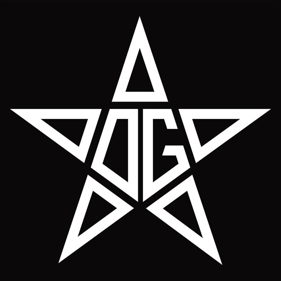 monogramme logo og avec modèle de conception en forme d'étoile vecteur