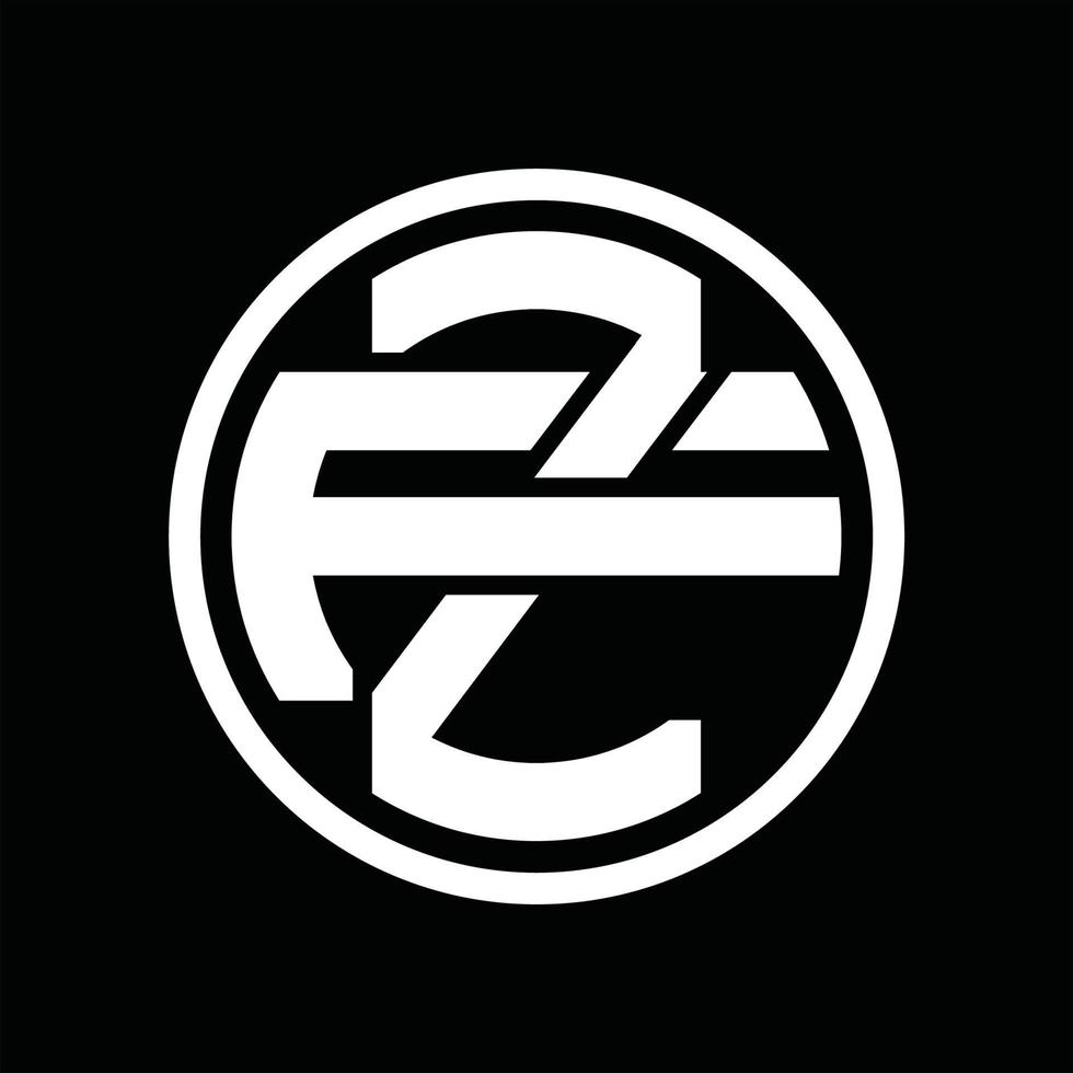 modèle de conception de monogramme de logo zf vecteur