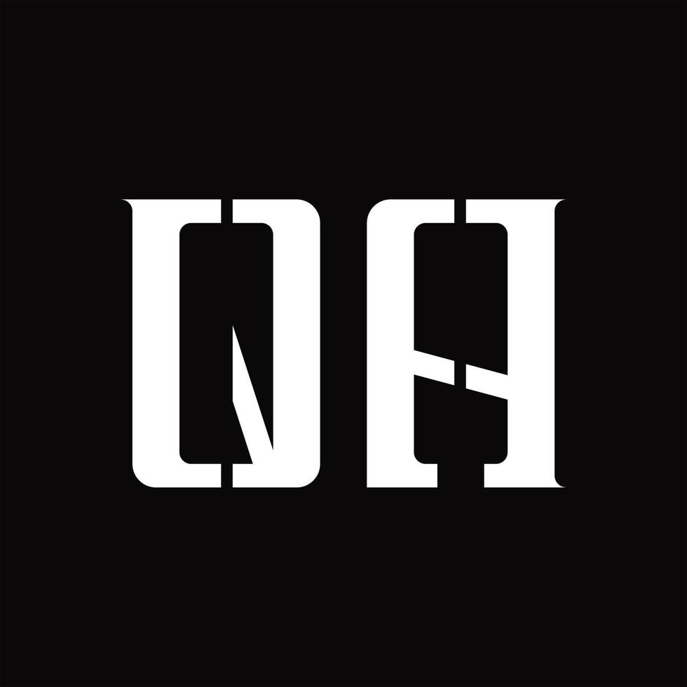 monogramme du logo qa avec modèle de conception de tranche moyenne vecteur