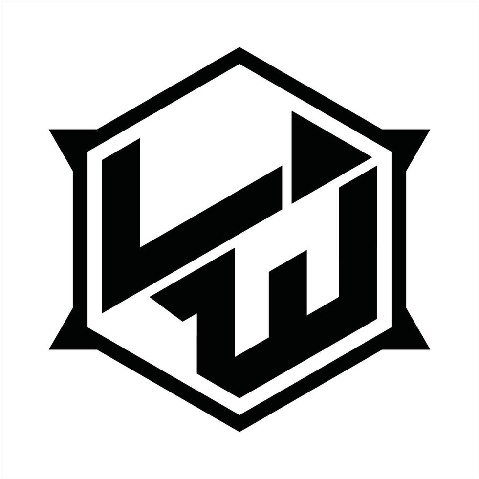 modèle de conception de monogramme logo lw vecteur