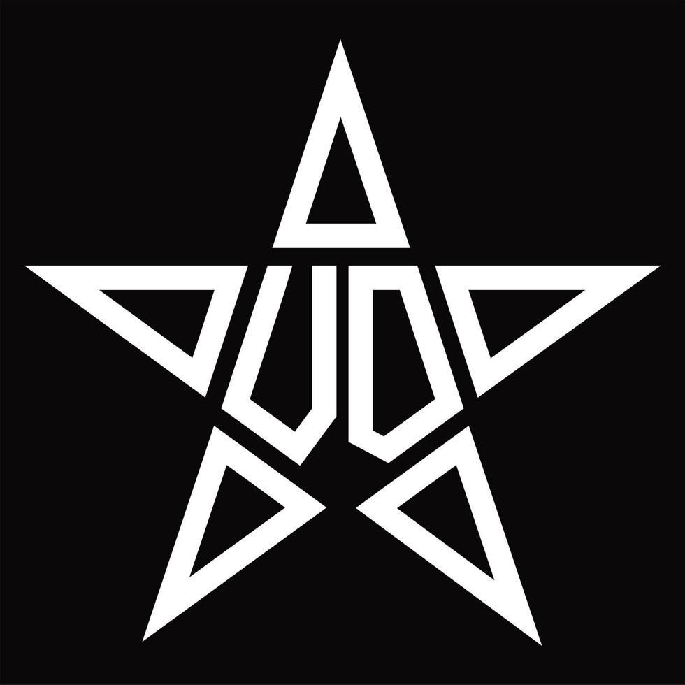 monogramme de logo vd avec modèle de conception en forme d'étoile vecteur