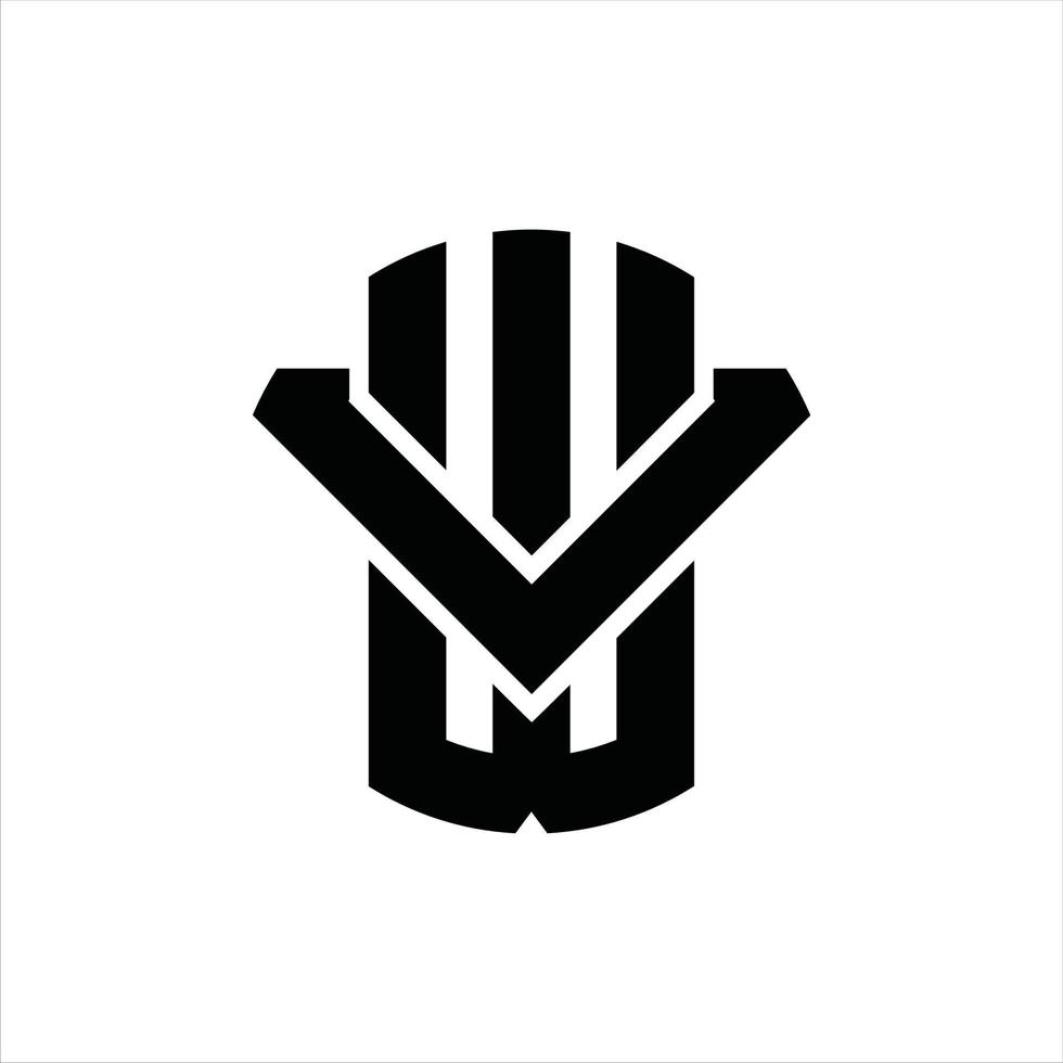 modèle de conception de monogramme logo wv vecteur