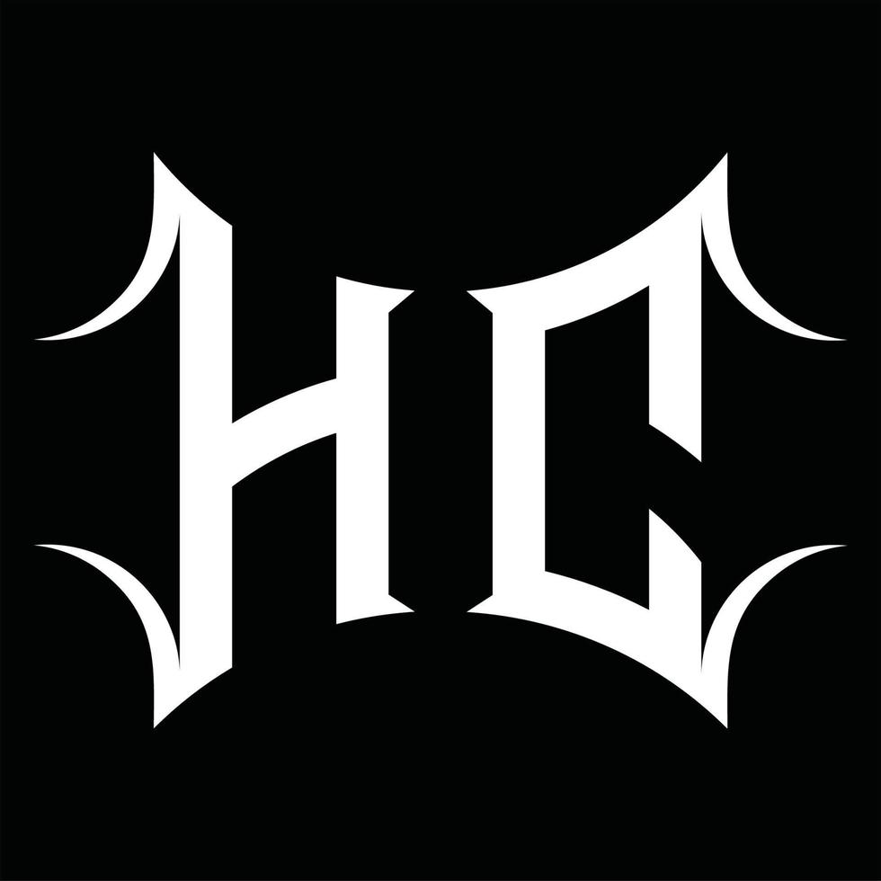 monogramme du logo hc avec modèle de conception de forme abstraite vecteur