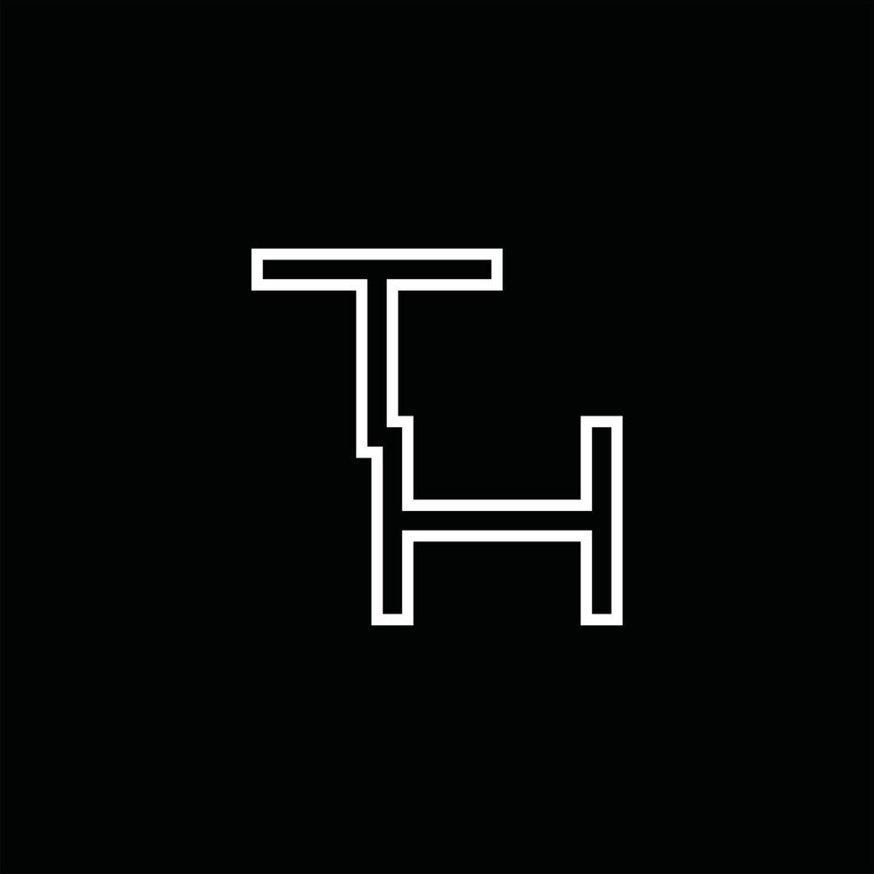 monogramme de logo th avec modèle de conception de style de ligne vecteur