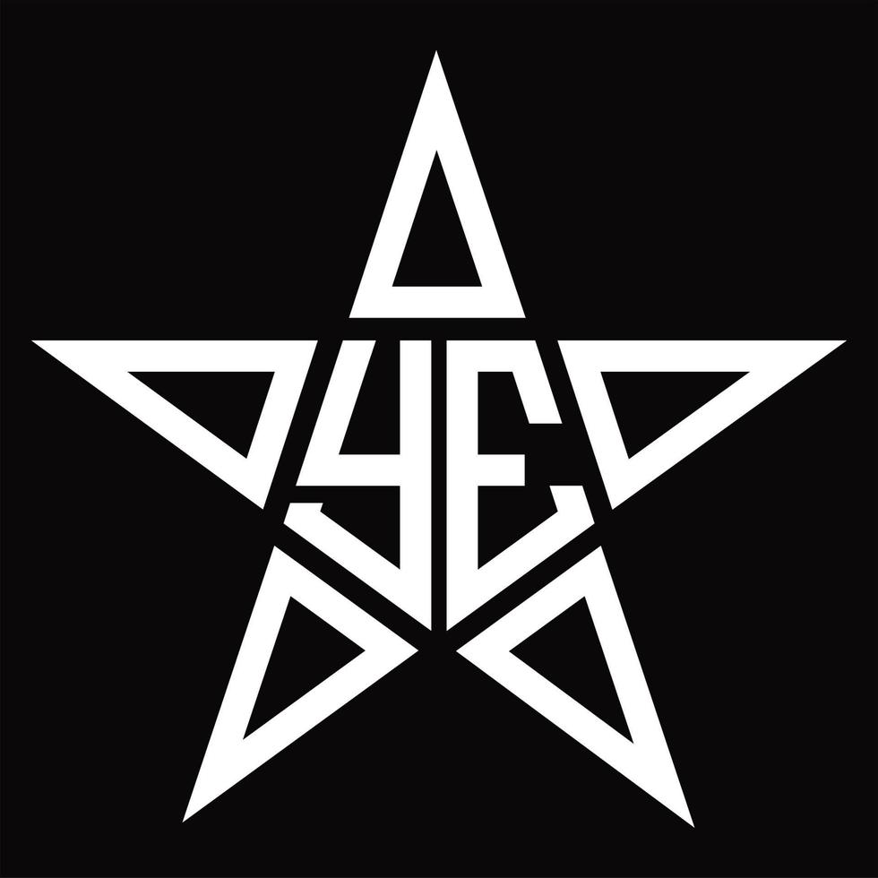 ye logo monogramme avec modèle de conception en forme d'étoile vecteur