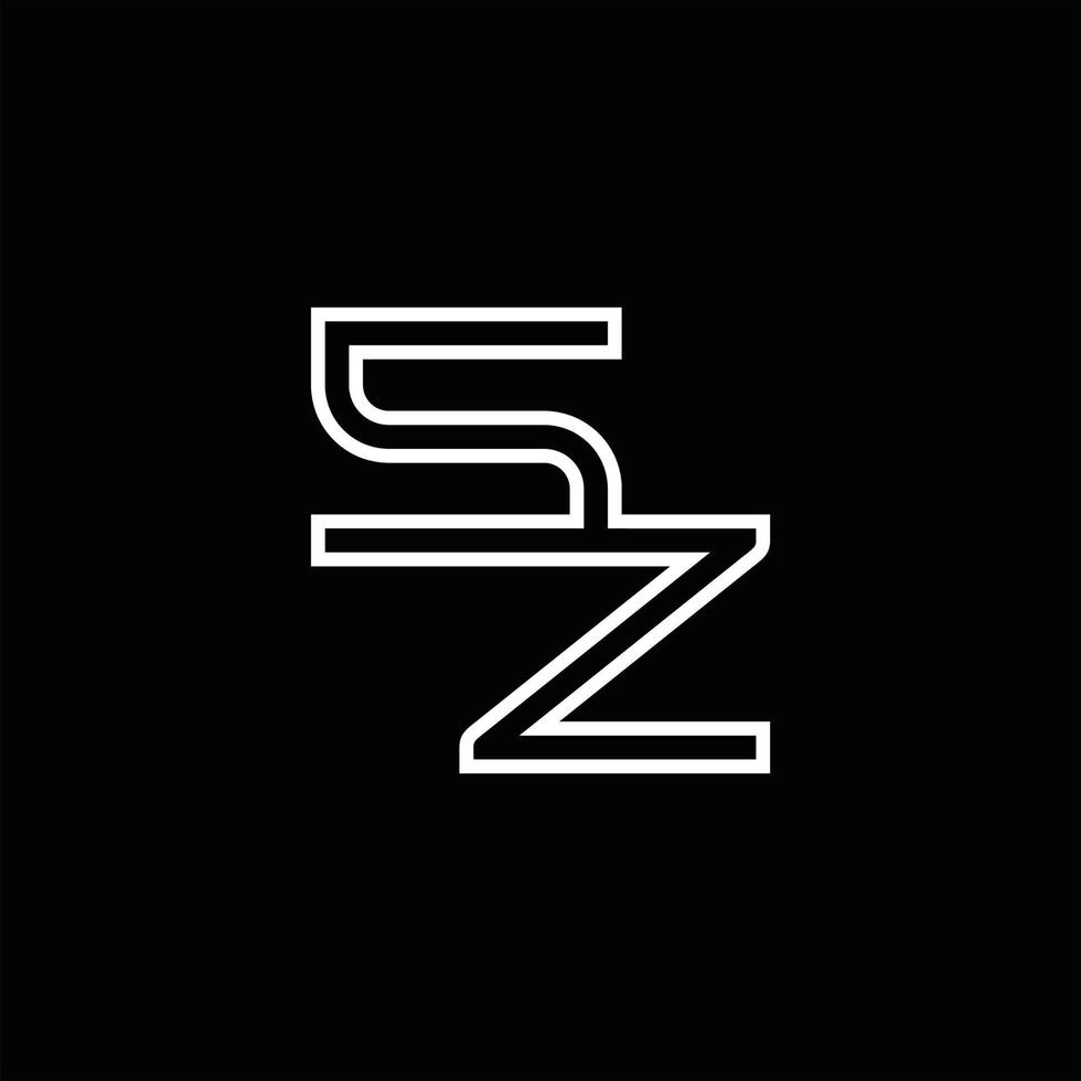 monogramme de logo sz avec modèle de conception de style de ligne vecteur