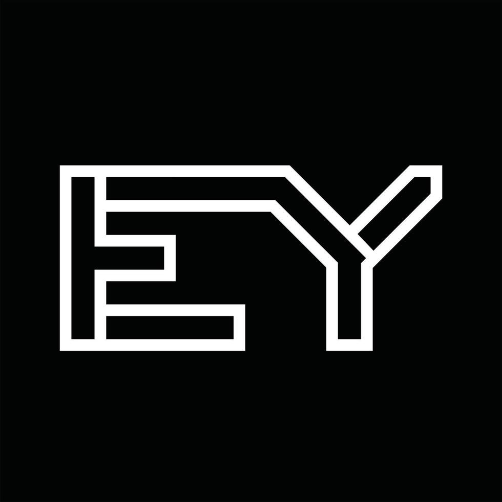 monogramme du logo ey avec espace négatif de style de ligne vecteur