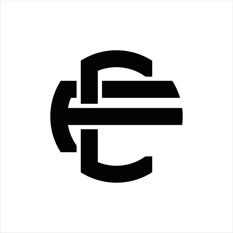 modèle de conception de monogramme logo cf vecteur