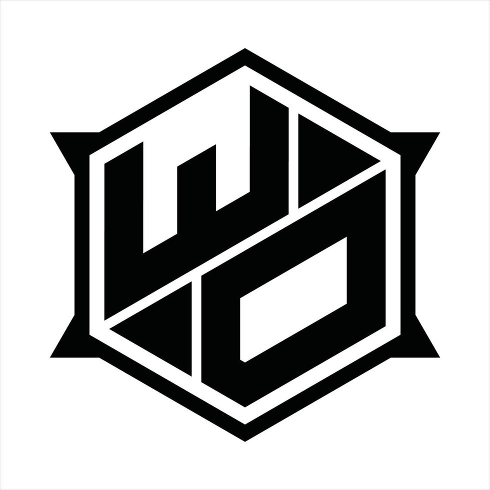 modèle de conception de monogramme logo wo vecteur