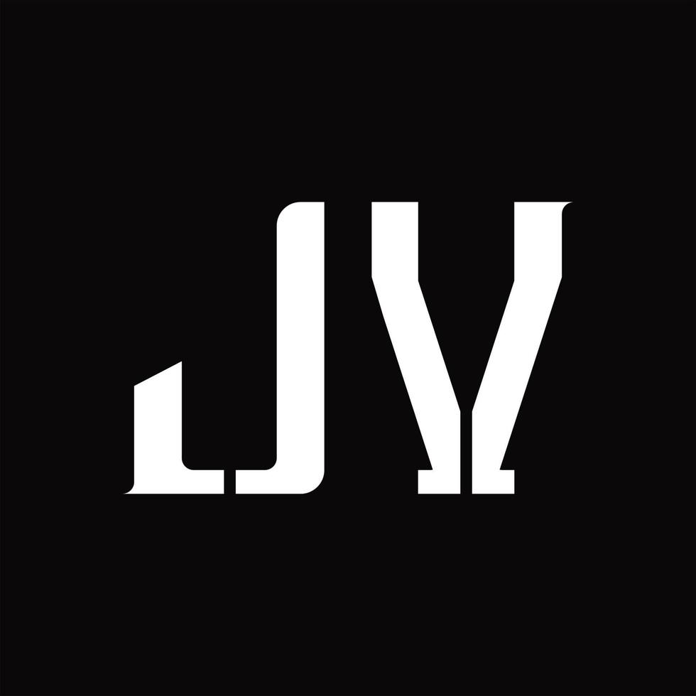 monogramme de logo jv avec modèle de conception de tranche moyenne vecteur