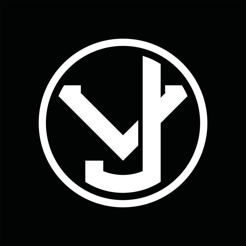 modèle de conception de monogramme logo jv vecteur