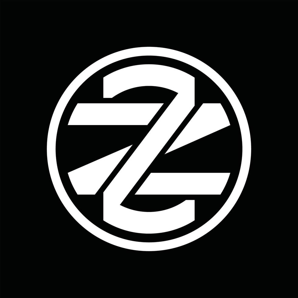 modèle de conception de monogramme de logo zz vecteur