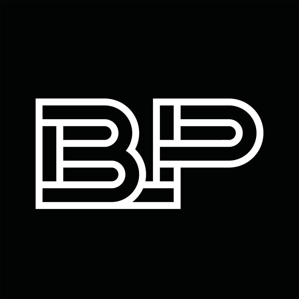 monogramme du logo bp avec espace négatif de style de ligne vecteur