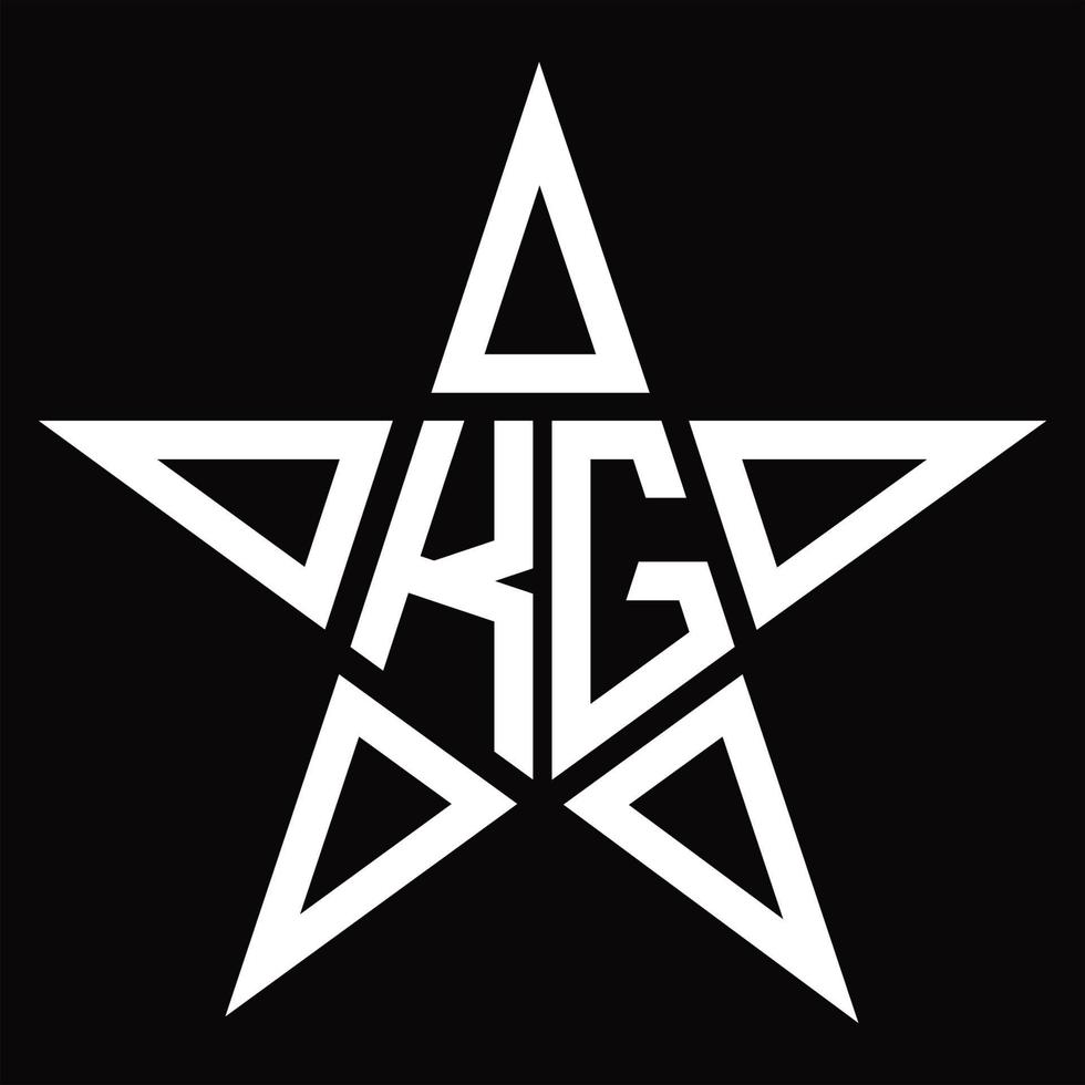 monogramme de logo kg avec modèle de conception en forme d'étoile vecteur
