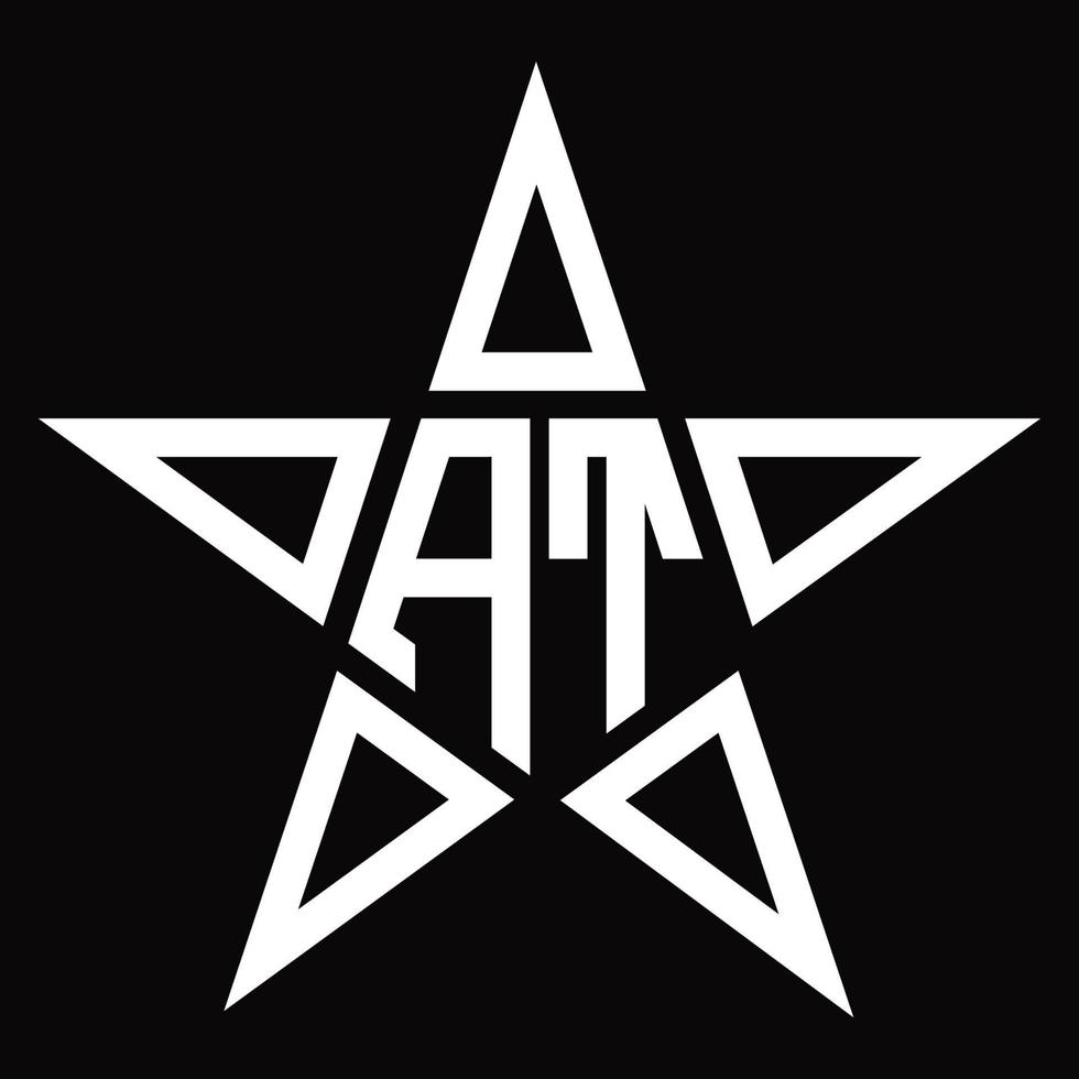 au monogramme du logo avec un modèle de conception en forme d'étoile vecteur