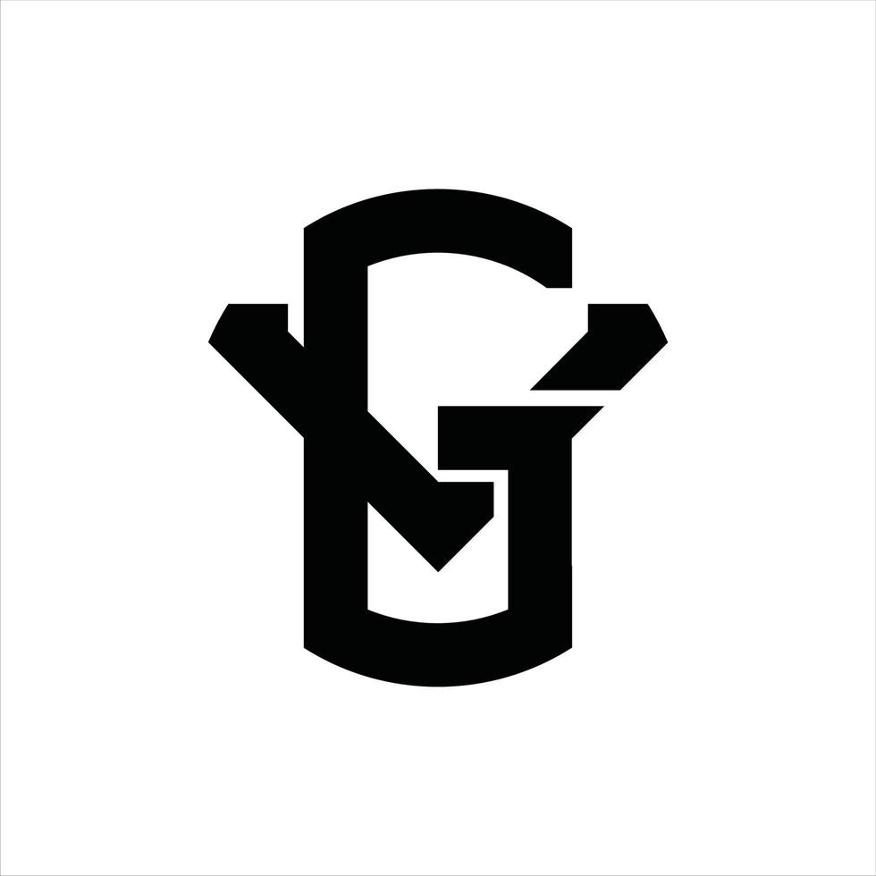 modèle de conception de monogramme logo gv vecteur