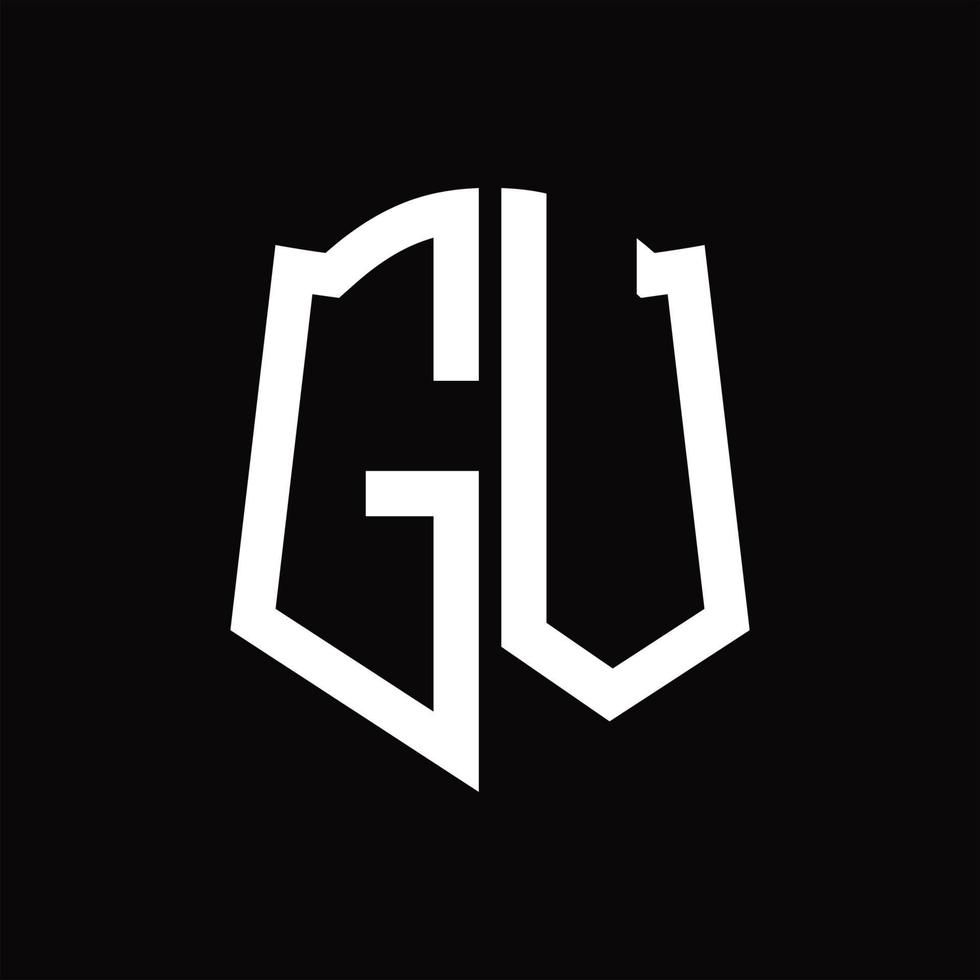 monogramme de logo gv avec modèle de conception de ruban en forme de bouclier vecteur