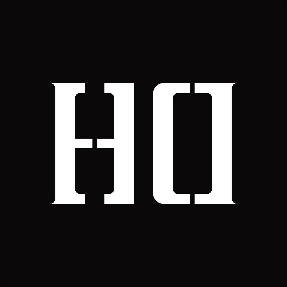 monogramme de logo hd avec modèle de conception de tranche moyenne vecteur