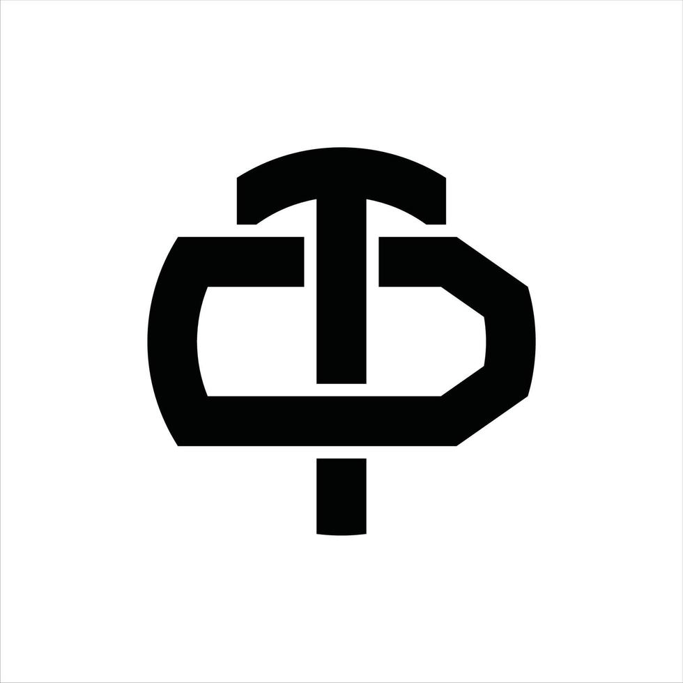 modèle de conception de monogramme logo td vecteur