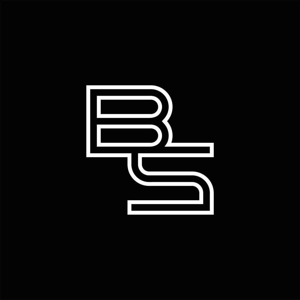 monogramme de logo bs avec modèle de conception de style de ligne vecteur